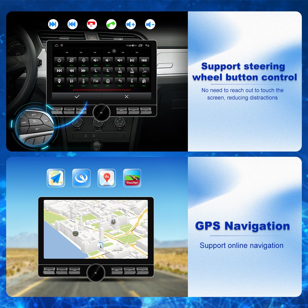 10.6" Double Din Car Radio with Wireless CarPlay & Android Auto