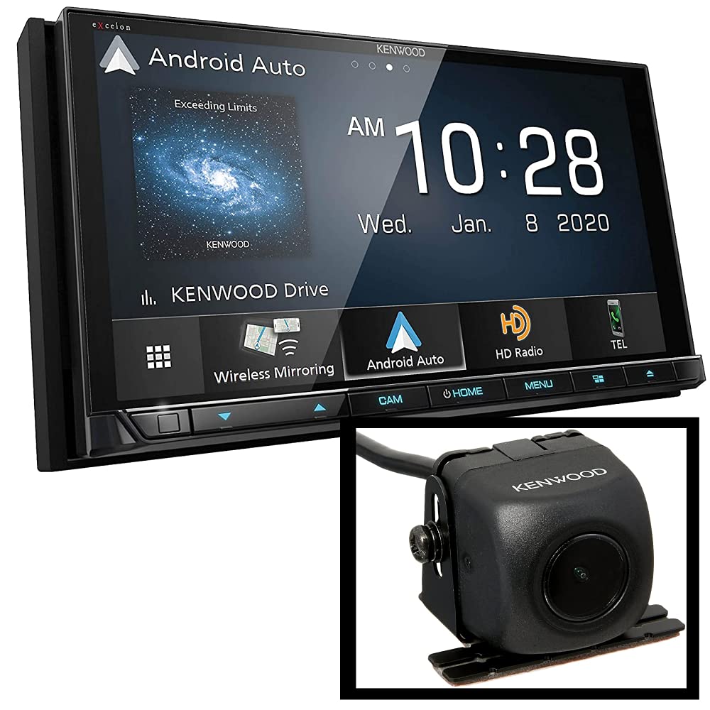 Kenwood Excelon DDX9907XR 6.8" Capacitive Touch Panel DVD Receiver with Bluetooth & HD Radio | 6.8" High Definition Monitor | Apple CarPlay and Android Auto | Plus Kenwood CMOS-130 Rearview Camera