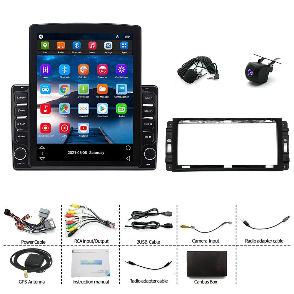 9.7 Inch Double Din Car Stereo Radio for Dodge Durango 2011-2013