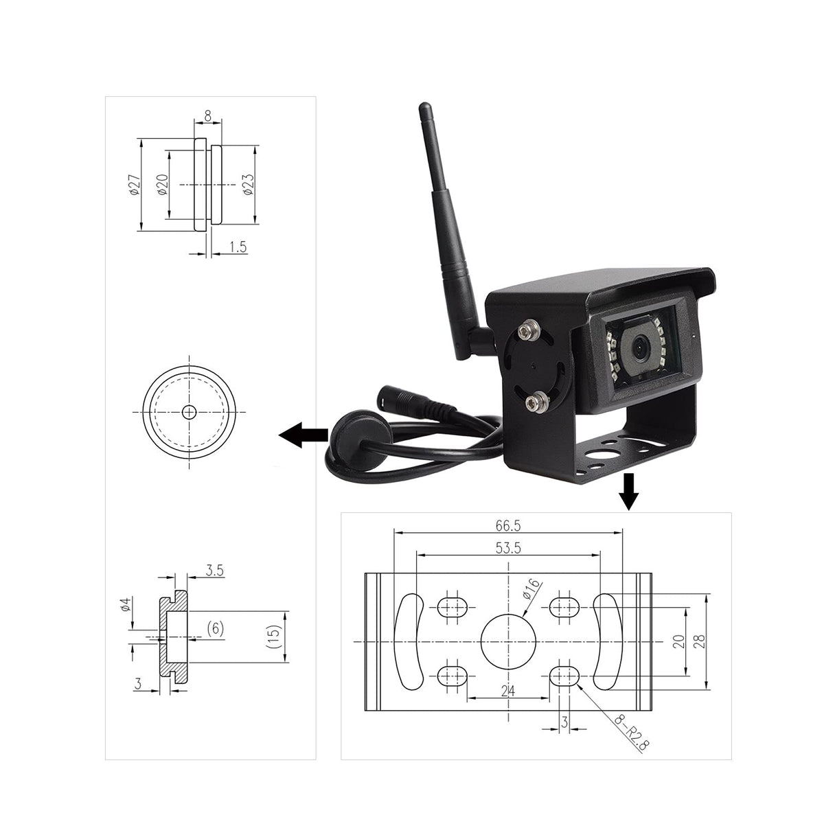 Haloview MC7108 Wireless RV Backup Camera System 7'' Monitor Built in DVR Rear View Camera with Infrared Night Vision and Wide Viewing Angle for Truck/Trailer/RV/Pickups/Camping Car/Van/Farm