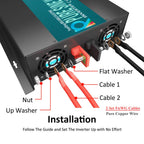WZRELB Reliable Off Grid 3500W Pure Sine Wave Inverter 12VDC to 120VAC Solar Power Inverter LED Display (Black)