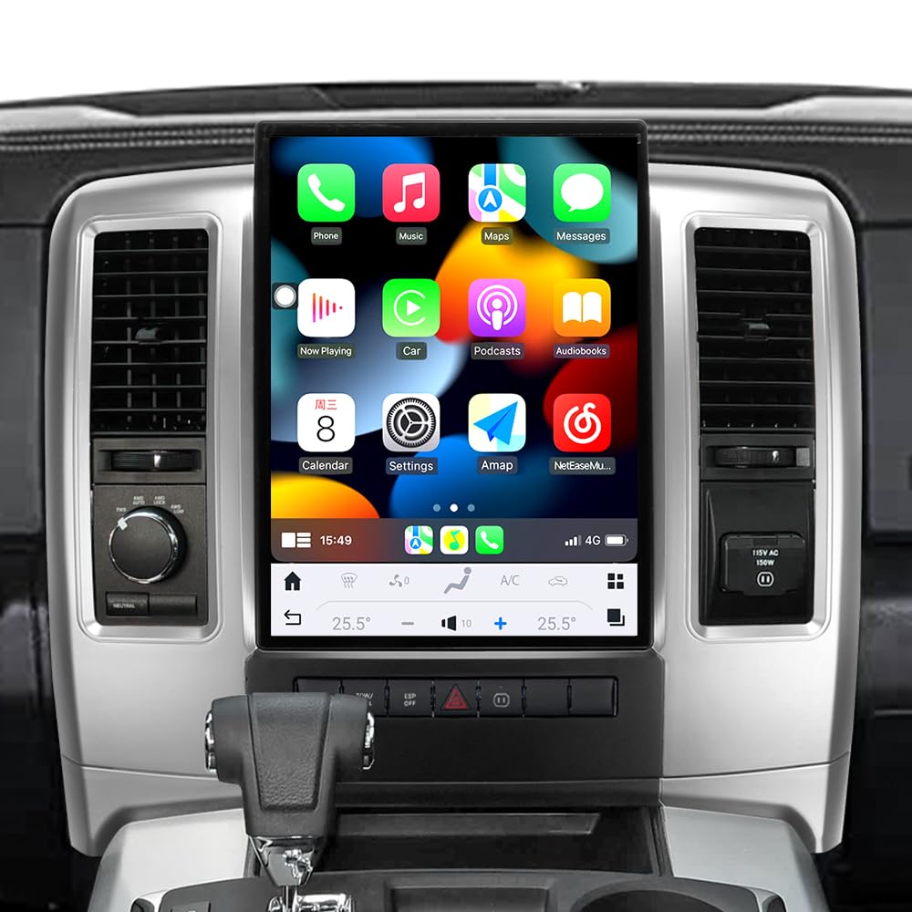14.4 Inch Android 13 Car Radio for Dodge RAM 2008 2009 2010 2011 2012 Truck Stereo Replacement Vertical Touch Screen Upgrade Support GPS Navigation Carplay Android Auto