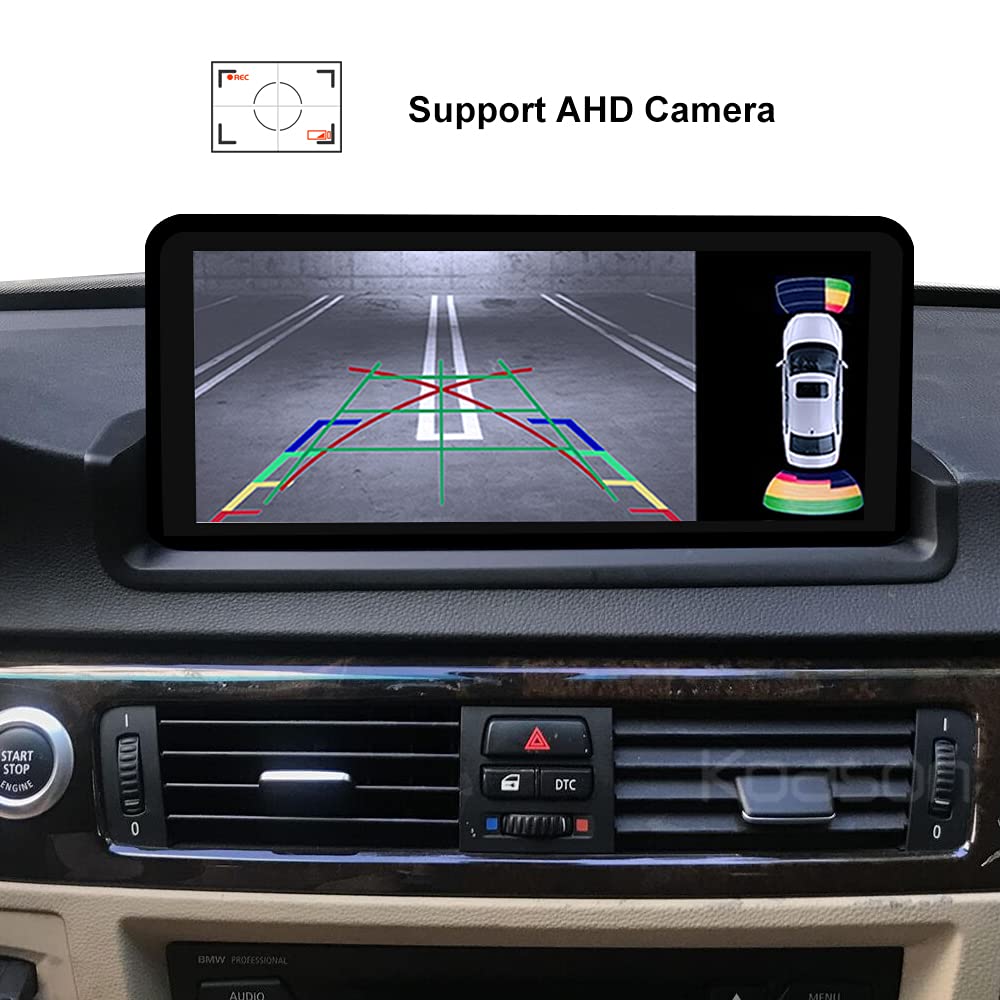 KOASON 10.25 inch Touch Screen Wireless CarPlay Android Auto Multimedia Radio Receiver for BMW 3 Series E90 E91 E92 E93 (2006-2012) with iDrive Knob Controller