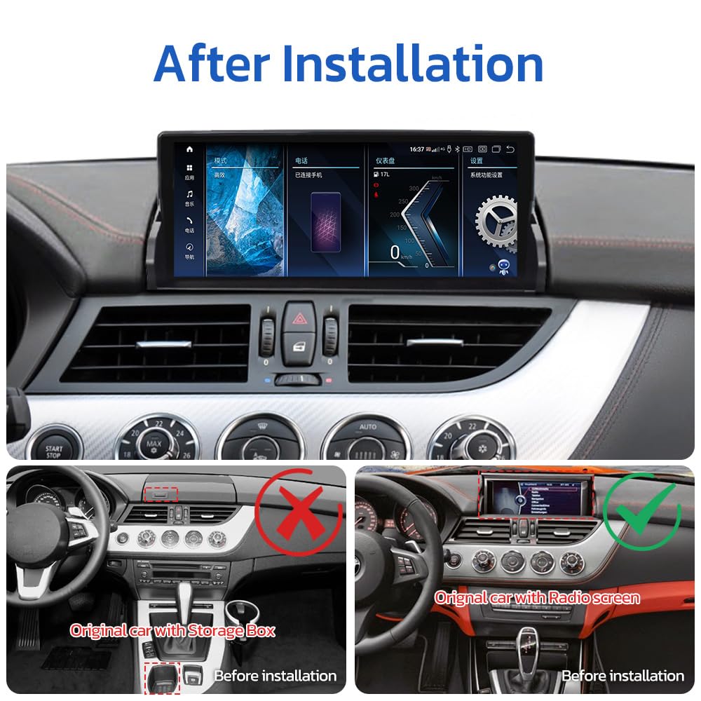 10.25 Inch Android 13 Car Radio Upgraded for BMW Z4 E89 2009-2018 Auto Stereo Multimedia Player GPS Navigation Wireless Apple Carplay Android Auto Head Unit (Original with Radio Screen)