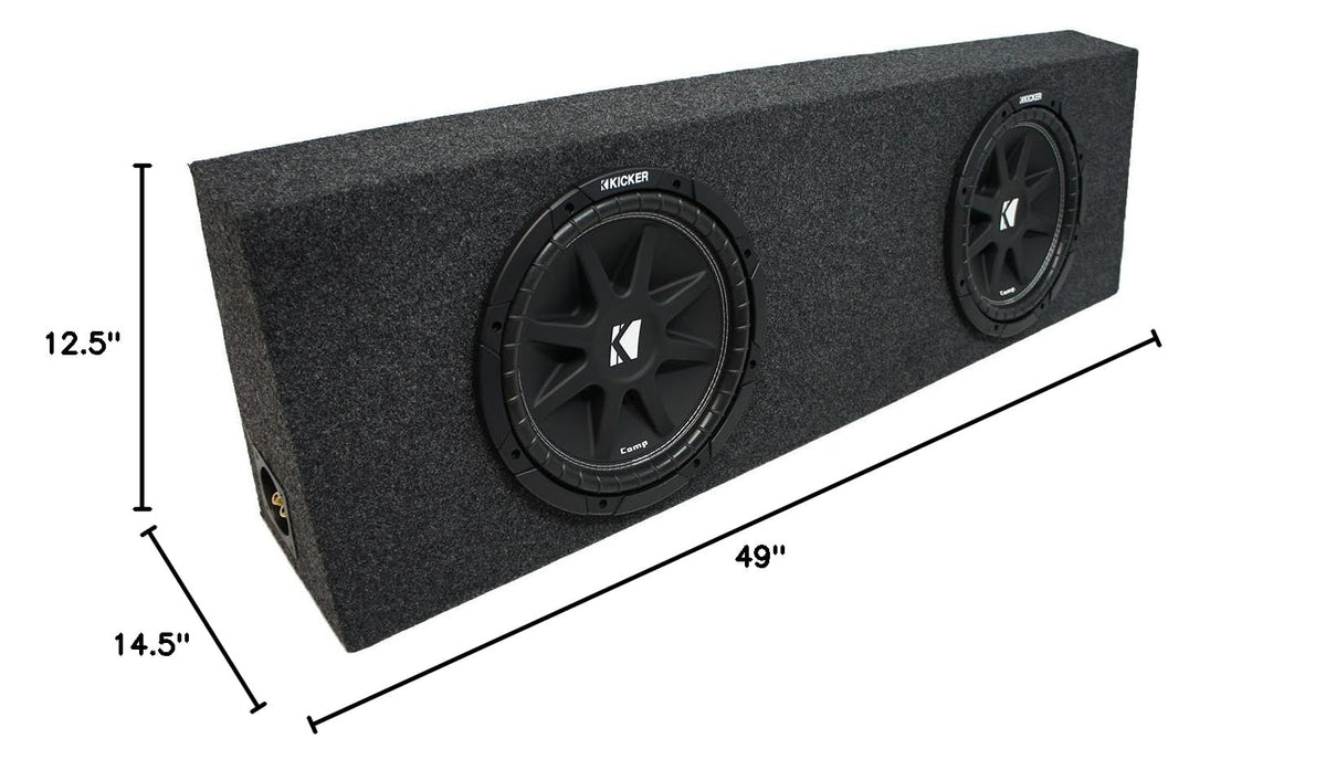 Kicker 43C124 Comp C12 Dual 12 Sub Box Final 2 Ohm Fits Regular Cab Trucks