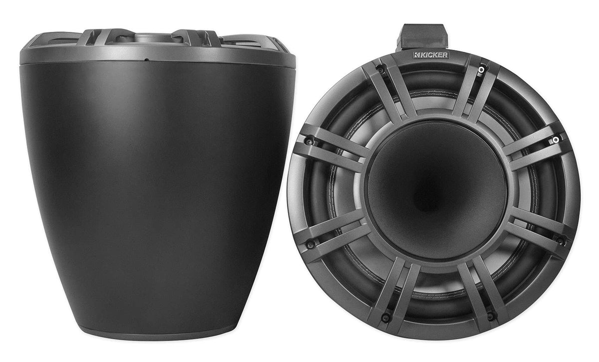 Kicker KMTC11 HLCD 11" Wakeboard Tower Speakers+4 8" LED Speakers+6-Channel Amp