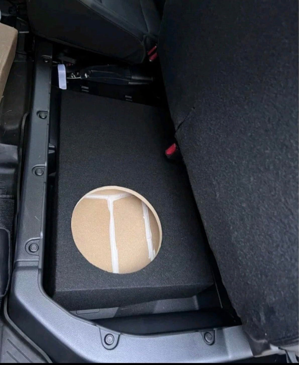 Custom Single 10" Subwoofer Enclosure Compatible with 2022-2026 Tundra Crew Max- Under Seat Sealed Sub Box- Custom Fit-Black