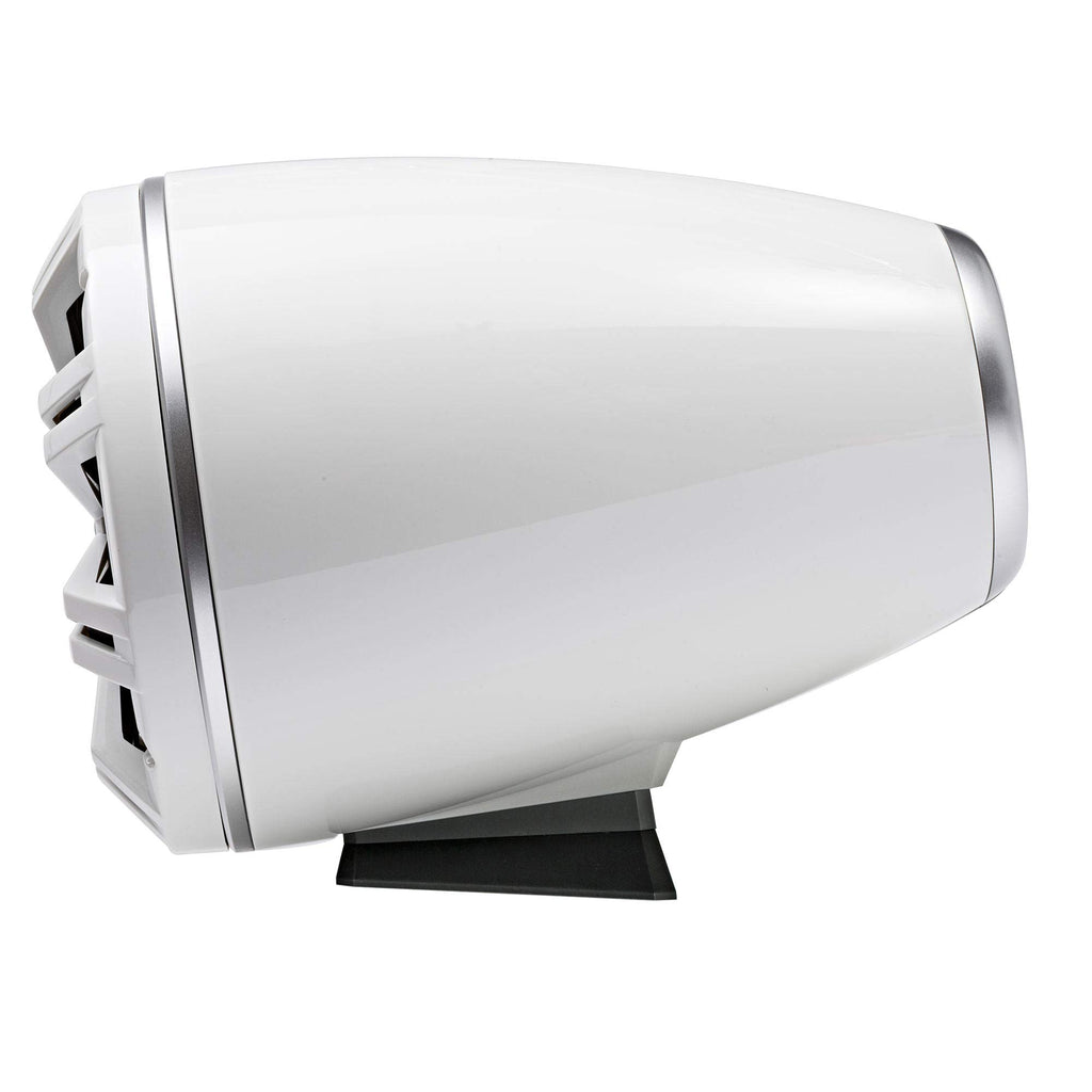 KICKER KMFC8W 8" Flat Mount Loaded Marine Wake Towers with 46KM84L Speakers - White Grills and Enclosures