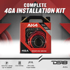 DS18 SXE-1200.4/BK 1200W 4-Channel Class A/B Car Amplifier + AK4 4 Gauge Amplifier Wiring Kit Bundle – Complete 1200W Car Audio Upgrade Package