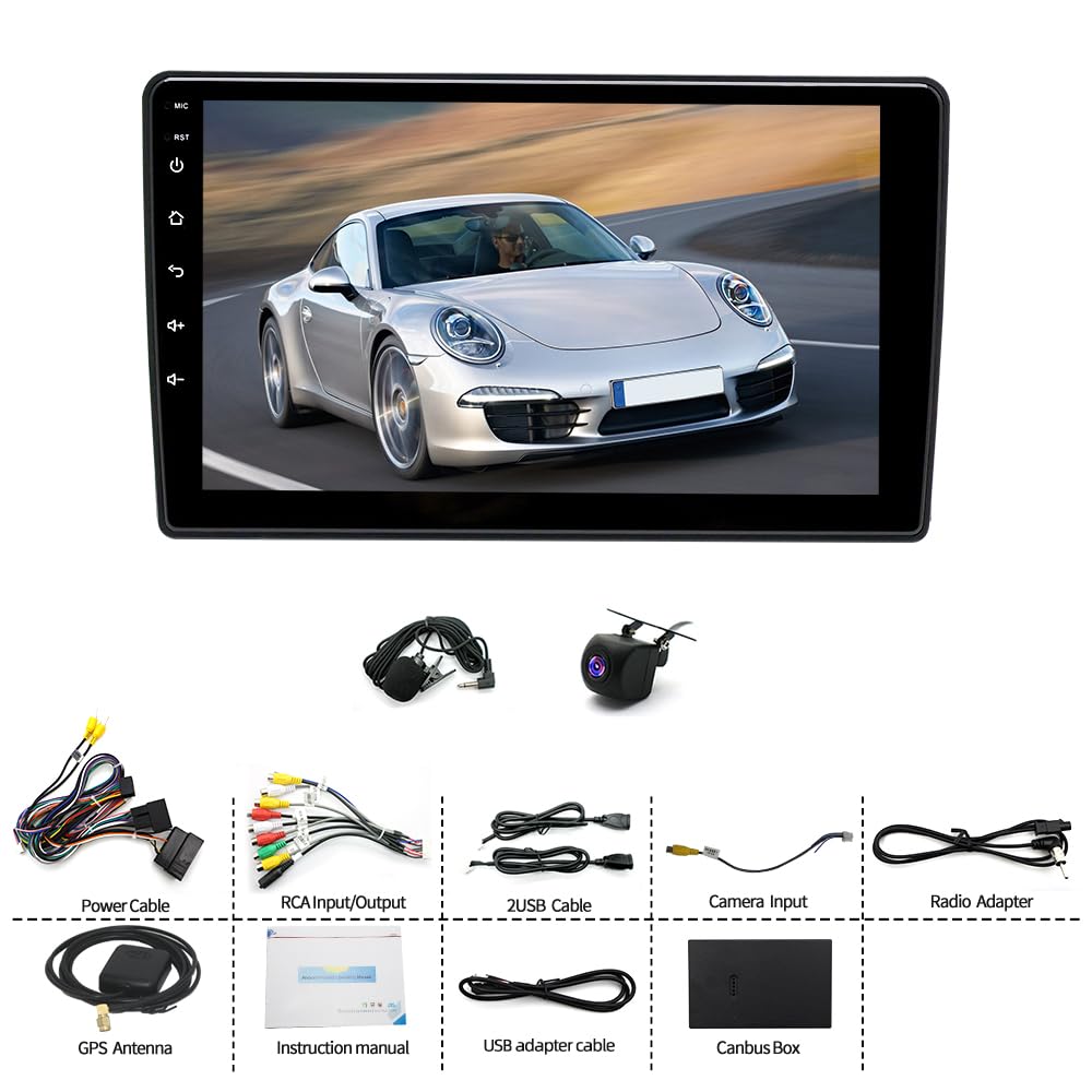 10 Inch Android 14 Car Stereo Radio for Ford Transit Custom 2020 2021 2022 2023 2024 with Wireless Carplay Android Auto Touchscreen Radio GPS Navi Bluetooth FM RDS SWC+ Backup Camera, 2+32G