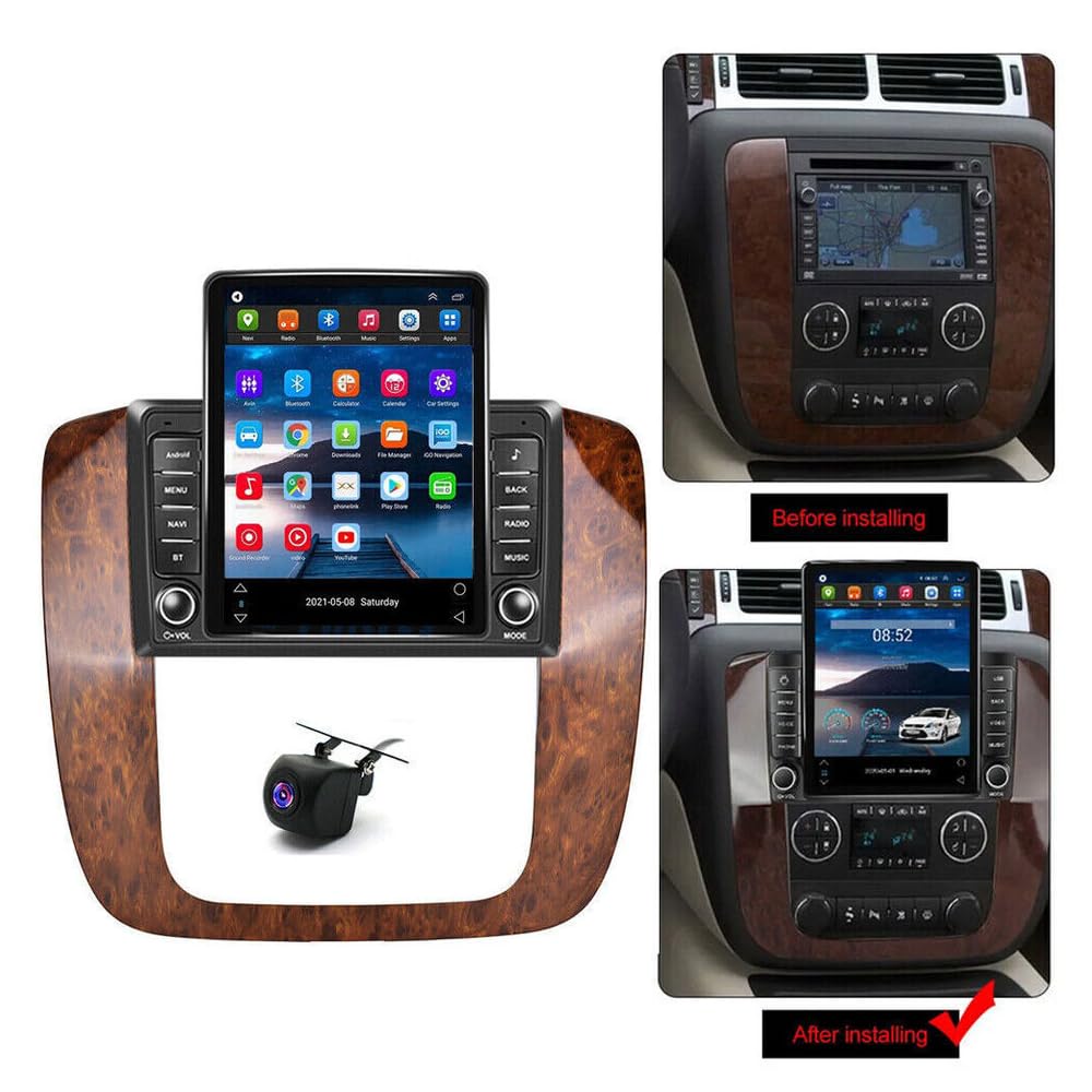 9.7 Inch Android 13 Car Stereo Radio for Chevrolet GMC 2007 2008 2009 2010 2011 2012 2013 2014 with Wireless Carplay/Android Auto Double Din GPS Navigation BT WiFi Camera【2+32G】
