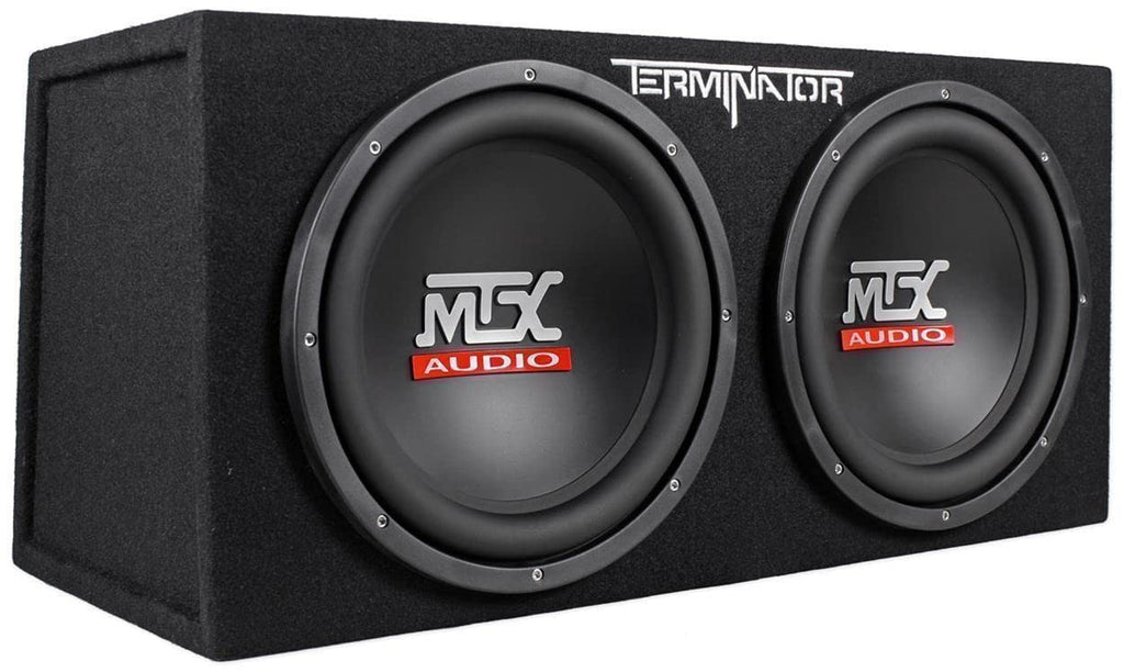 Audiosavings Bundle: Terminator TNP212D2 1200 Watt 2 Ohm Dual 12 Subwoofers/Sub Box/Amp Package Bundle with Free Dual 4" 30w Bluetooth Boombox Speaker w/USB, SD, LED+Remote (2 Items)