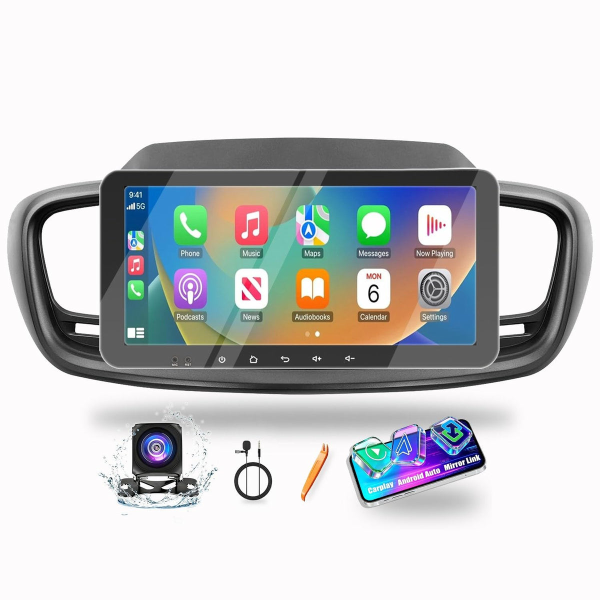 for Kia Sorento 2013-2015 Car CarPlay Android Auto Navigation Stereo GPS Radio Reverse Camera Display 10.33" QLED Touchscreen Headunit Tablet Pad Media Player, if Applicable Octa Core 4G+64G
