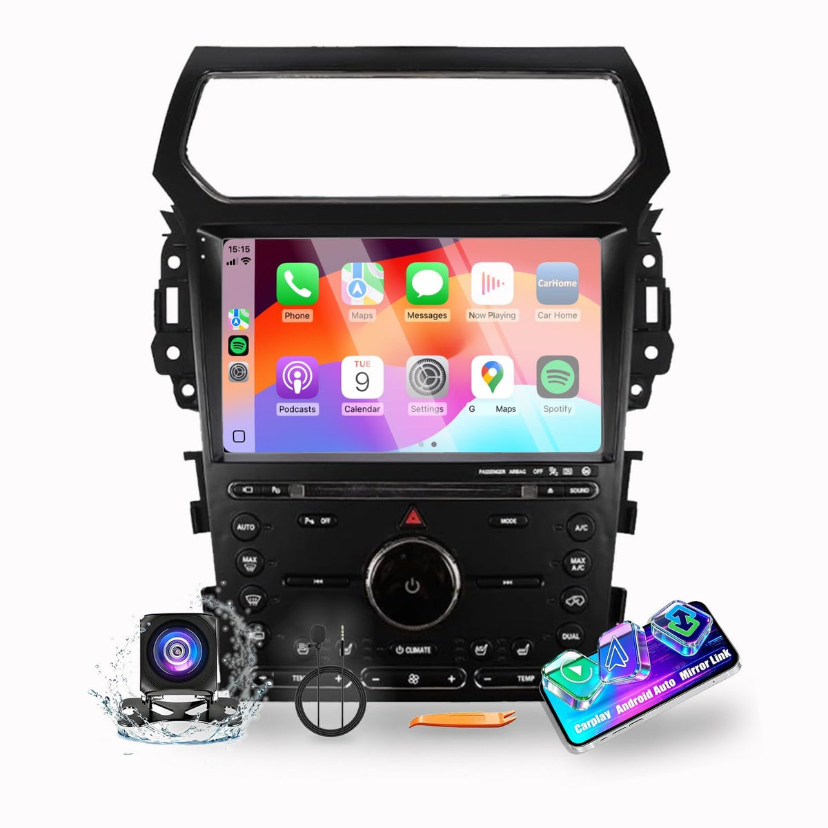 for Ford Explorer 2011-2019 Car CarPlay Android Auto Navigation Stereo GPS Radio Reverse Camera Display 10" IPS Touchscreen Headunit Tablet Pad Media Player, if Applicable Quad Core 2G+64G