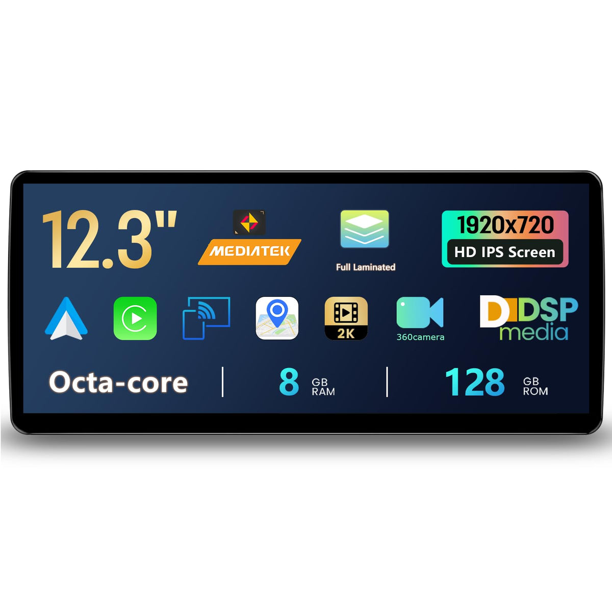 Ultra Narrow 12.3 Inch 1920 * 720 Android Auto Radio for Mercedes Benz A Class W176 GLA X156 CLA C117 G Class W463 Carplay Car Multimedia Stereo Touch Screen (Linux 4.5 System)