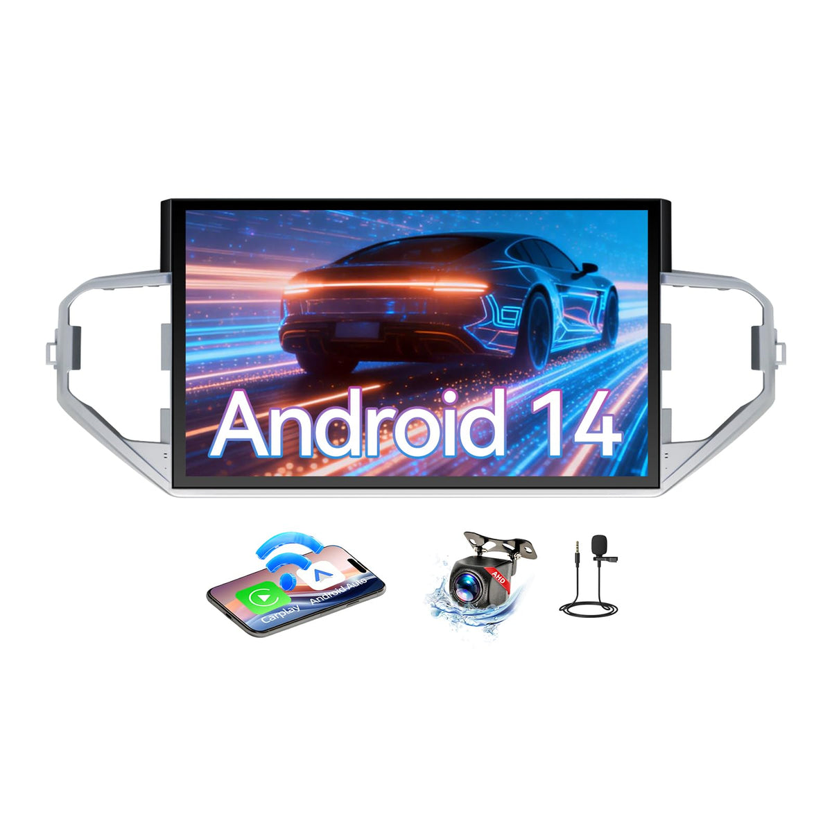 14.6''2K IPS Touch Screen Car Stereo Radio Compatible with Toyota Tundra 2022-2024.4+64GB,Wireless Carplay＆Android Auto/AM/FM/4G, GPS Navigation Multimedia Player Head Unit