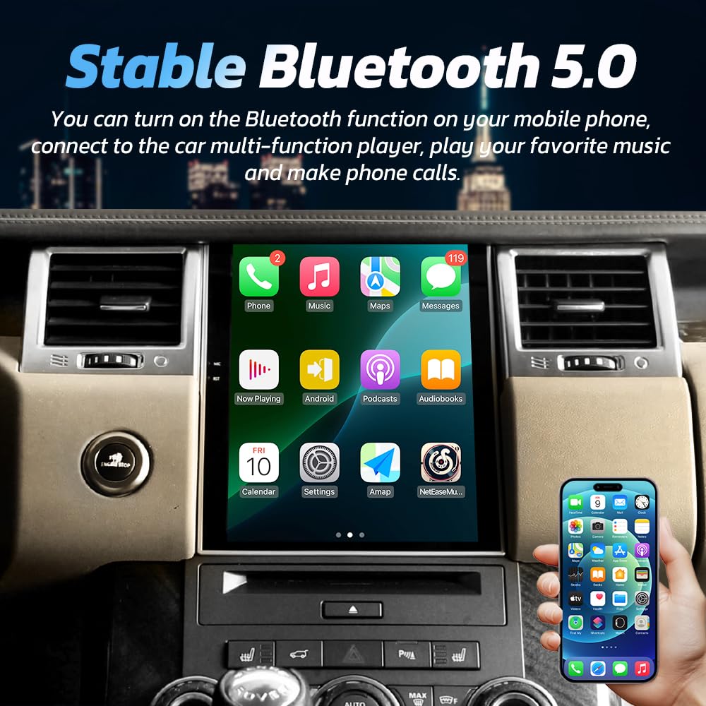 Android 13 Qualcomm Snapdragon 665 Car Radio for Land Rover Range Rover Sport L320 2009-2013 Multimedia Player GPS Navigation Wireless Carplay Touch Screen Stereo Replacement (for Bosch Host)