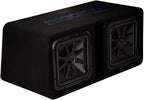 KICKER Subwoofer and Amp Package of 3 Items - 12" Solo-Baric L7S Vented 3000 Watt Dual Sub Enclosure, DS18 Korean Class D Monoblock Amplifier, and Complete 0AWG Wiring Kit DL7S122+EXL-P2000X1D+AMPKIT0