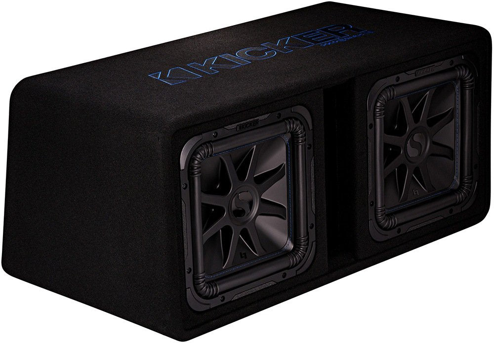 KICKER Subwoofer and Amp Package of 3 Items - 12" Solo-Baric L7S Vented 3000 Watt Dual Sub Enclosure, DS18 Korean Class D Monoblock Amplifier, and Complete 0AWG Wiring Kit DL7S122+EXL-P2000X1D+AMPKIT0
