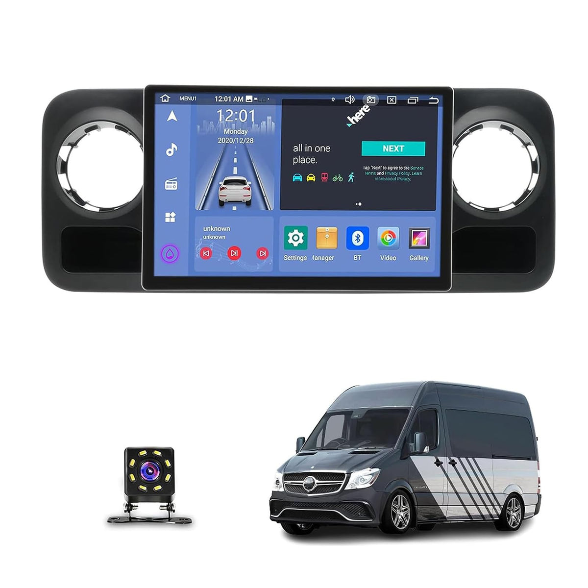 13.3 inch Multifunctional Car Screen for Mercedes-Benz Sprinter (2018-2022),Android Car Radio Stereo,Touch Screen Auto Navigation System with Carplay,8 cores,4+64