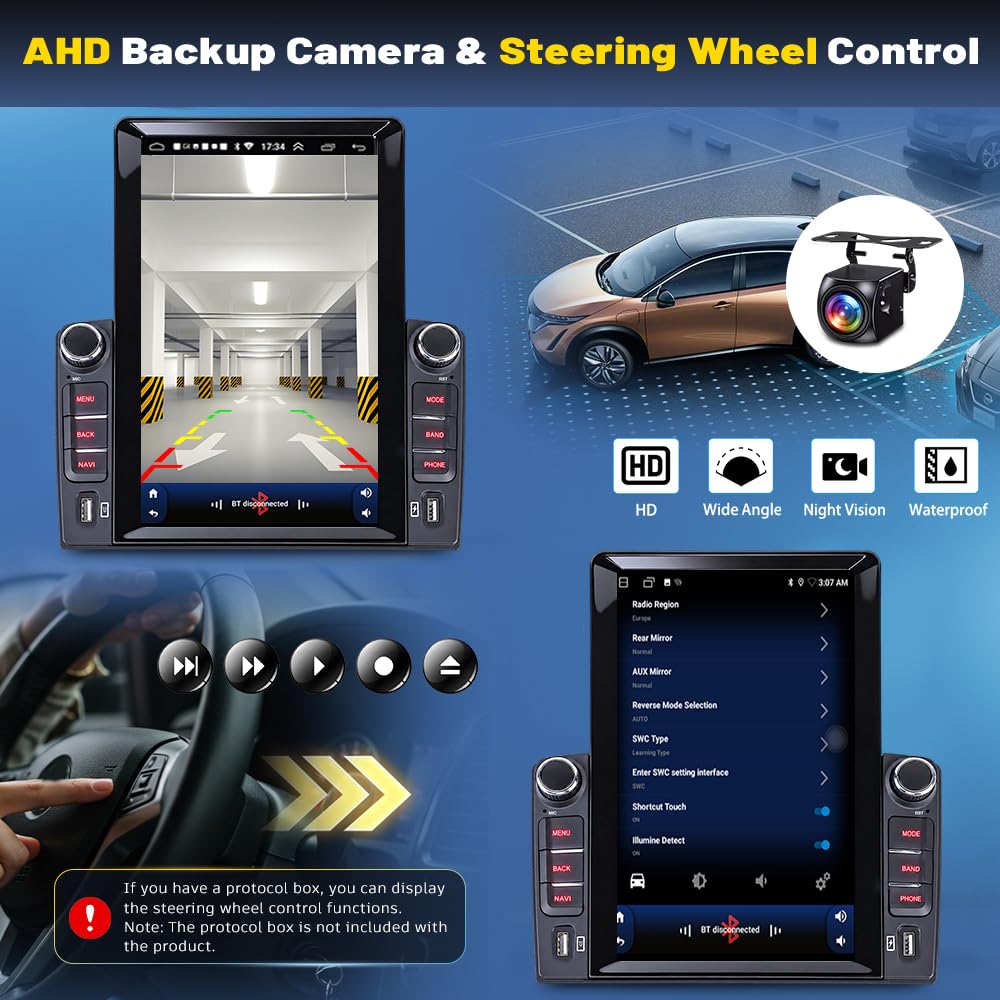 5GWIFI 10 Inch Touchscreen Car Stereo for Audi A4 2006-2008, 4G+64G
