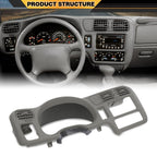 Dash Radio Bezel Grey Compatible with Chevy Blazer S10 GMC Jimmy Sonoma 1998-2004/ Fit for Vehicle with Double Din Radio