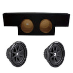 KICKER 43C104-N Compatible with Chevy Silverado 2001-2006 1500 Crew Cab Truck Dual 10" Comp C10 Subwoofer Sub Box Package