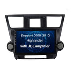 Android 13 Car Radio Stereo for 2008 2009 2010 2011 2012 Toyota Highlander with JBL Amplifier but Without OEM Navigation/Built-in Wireless Carplay Android Auto 10.2" Head Unit Video Player
