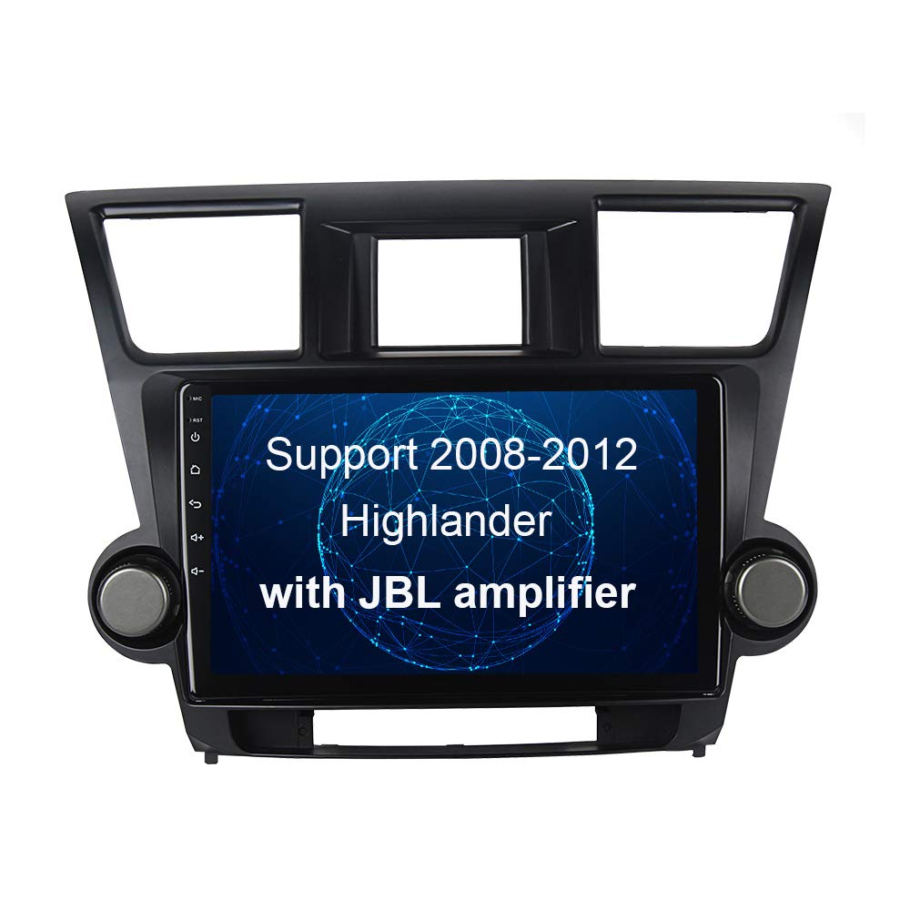 Android 13 Car Radio Stereo for 2008 2009 2010 2011 2012 Toyota Highlander with JBL Amplifier but Without OEM Navigation/Built-in Wireless Carplay Android Auto 10.2" Head Unit Video Player