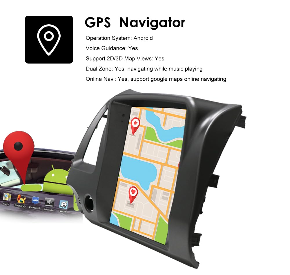 64GB Android14 Car Radio Upgrade for Honda Civic 2006-2011 10.4 Inch IPS Touch Screen Supports Wireless Carplay/Android Auto,Steering Wheel Control, WiFi, FM 2GB ROM Car Tablet