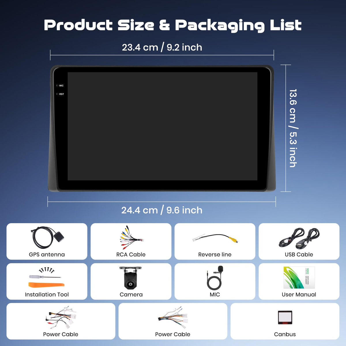 4GB+64GB Android 15 Car Stereo for Toyota 4runner 2002-2009, 9-Inch 1280x720 in-Cell Touchscreen with Wireless CarPlay Android Auto, FM/RDS Radio, Bluetooth, 5G WiFi, Factory Steering Wheel Controls