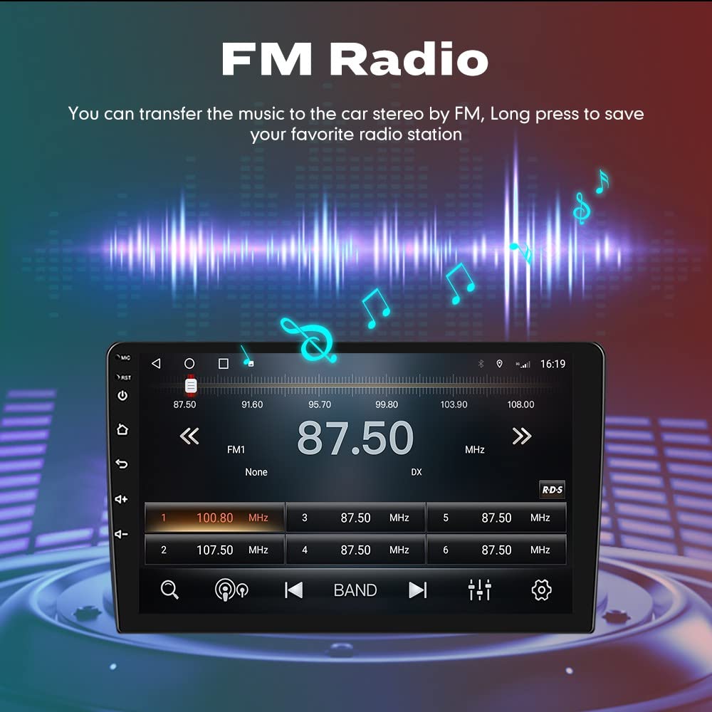 [2G 64G] Android Car Stereo FM Radio Carplay Android Auto 9" Touchscreen Headunit Media Player with Backup Camera for Peugeot 301 2013 2014 2015 2016 Matt Black