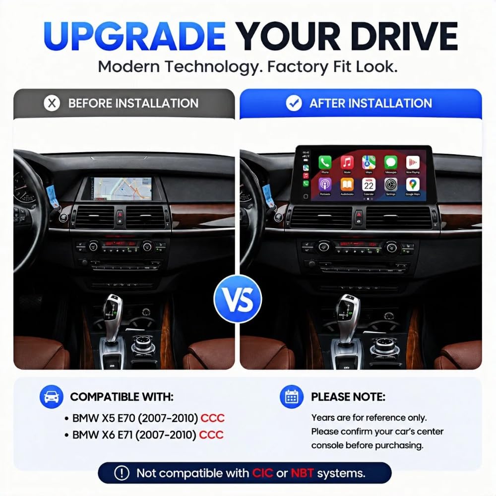 10.25" HD Android Screen for BMW X5 E70 X6 E71 2007-2010 CCC System