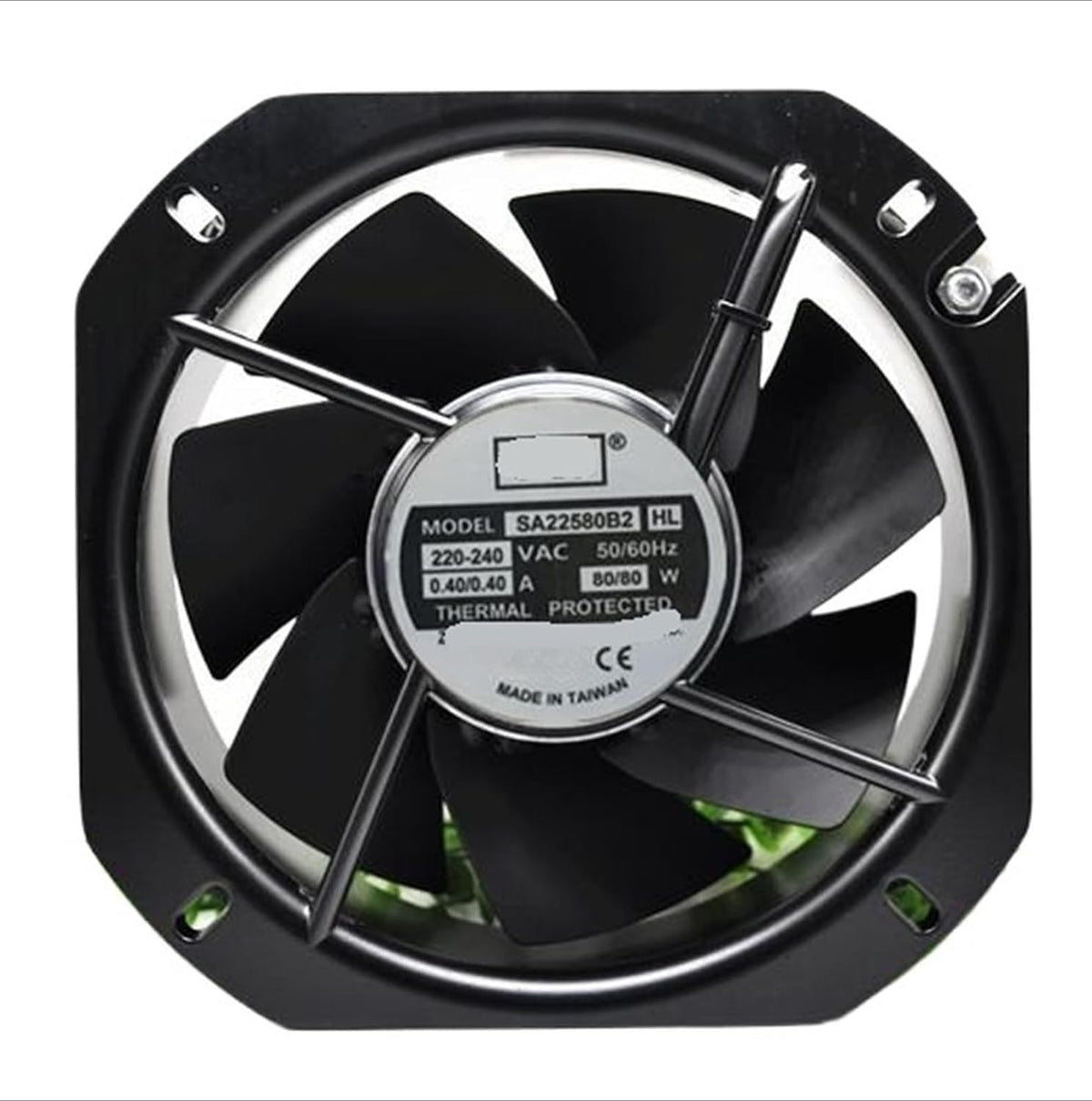 SA22580B2 Axial Flow Fan, 22.5cm 80W Industrial Cooling Fan, 0.40A High Airflow Replacement for Equipment Ventilation