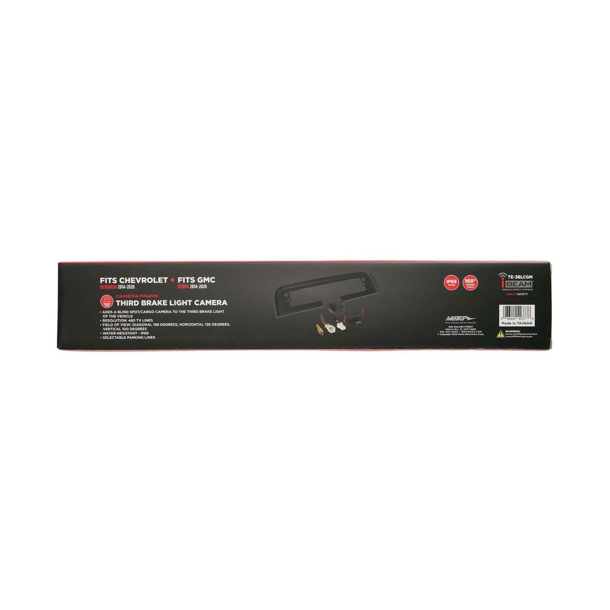 by Metra TE-3BLCGM Third Brake Light Cargo Camera, 480 TV Lines, 168° Diagonal View, IP69 Rated, 23ft Cable, Black