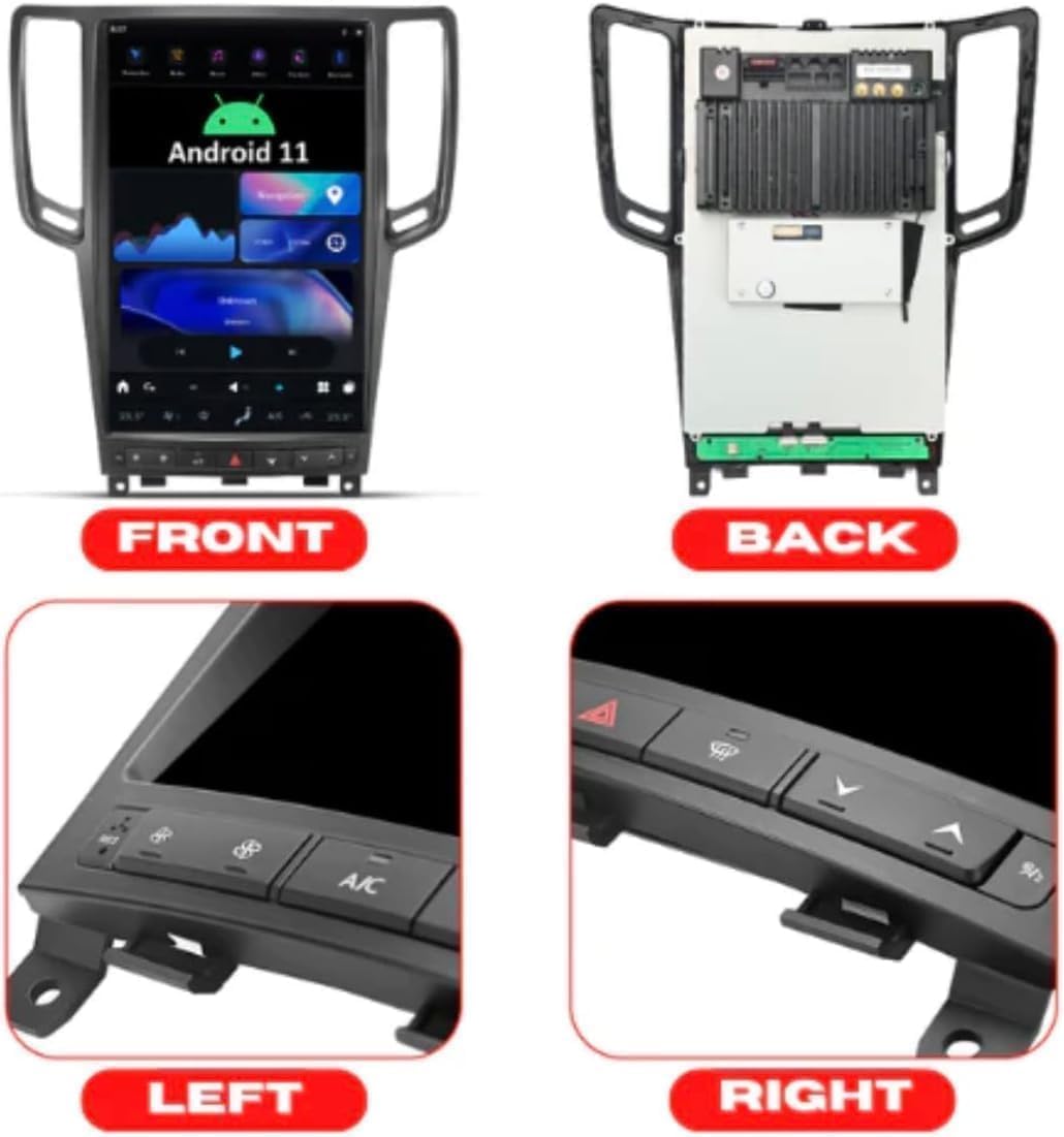 14.5" T-Style Screen for Infiniti G37 2007-2013 Wireless CarPlay and Android Auto Stereo Multimedia Upgrade Unit 1080P Video OEM (Carbon, 8GB+256GB)