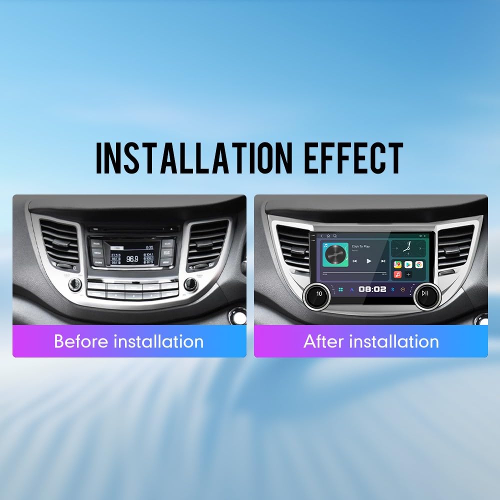 for Hyundai Tucson 2016-2018 RHD Display Knobs CarPlay/Android Auto Autoradio Android FM Radio Navigation Stereo Pad Player GPS 10.1" QLED Touch Screen BT WiFi 2 Din Headunit Tablet Quad Core 2G+64G