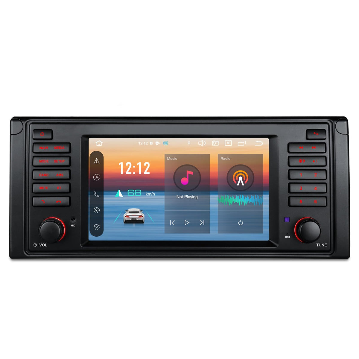 XTRONS 7 Inch Android 14 Car Stereo for BMW E39 M5 1999-2003 E39 1995-2003, Touch Screen 4+64GB Car Bluetooth Head Unit Global 4G LTE Car Radio GPS Navigation Support Wireless Car Play Android Auto