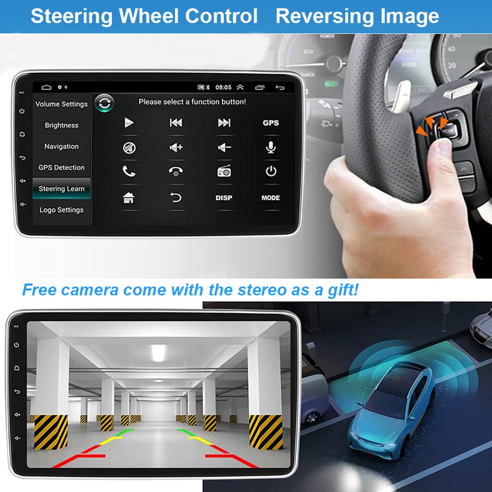9.7 Inch Android 13 Car Stereo Radio for Chevrolet GMC 2007 2008 2009 2010 2011 2012 2013 2014 with Wireless Carplay/Android Auto Double Din GPS Navigation BT WiFi Camera【2+32G】
