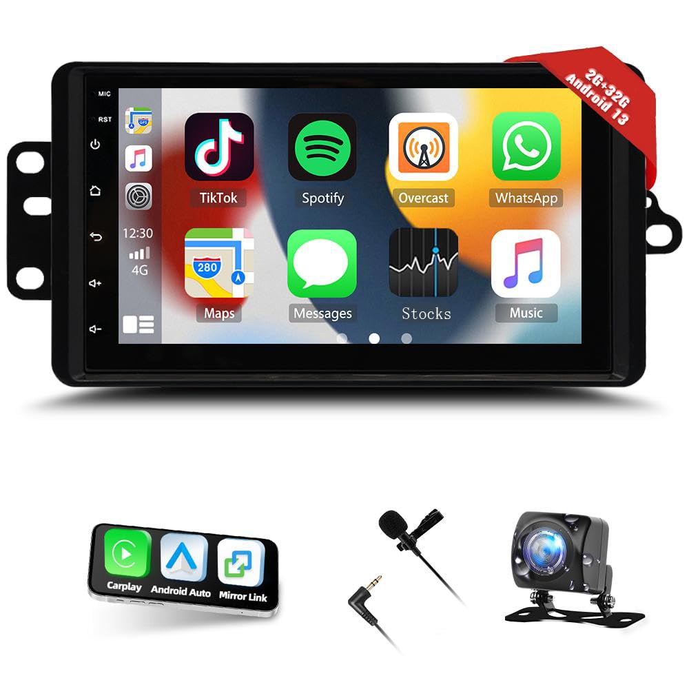 2 Din Android 13 Car Stereo Radio for Chevy 2003-2006 Tahoe Colorado Savana Silverado 1500 for GMC Canyon Yukon Sierra Hummer Blazer Wireless iOS for Carplay Android Auto 7 Touchscreen 2+32G