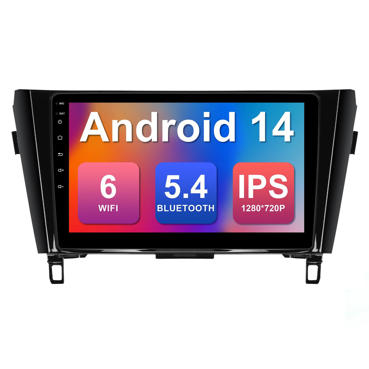 4+64G 10.1-inch Android 14 Car Stereo for Nissan Rogue X-Trail Qashqai 2014-2018 IPS Touchscreen Screen Car Radio with WiFi 6 Carplay & Android Auto Support Backup Camera GPS FM Navi Bluetooth 5.4 SWC