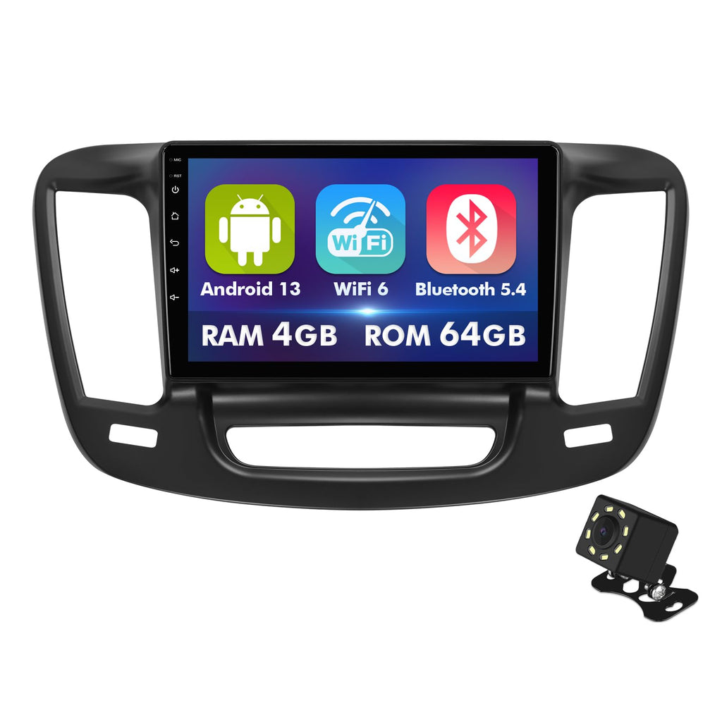 4+64GB 9 Inch Touchscreen Android 14 Car Radio Stereo for Chrysler 200 200C 200S 2015-2019 with CarPlay/Android Auto Car Radio,Support WiFi 6,Bluetooth 5.4,Backup Camera,SWC