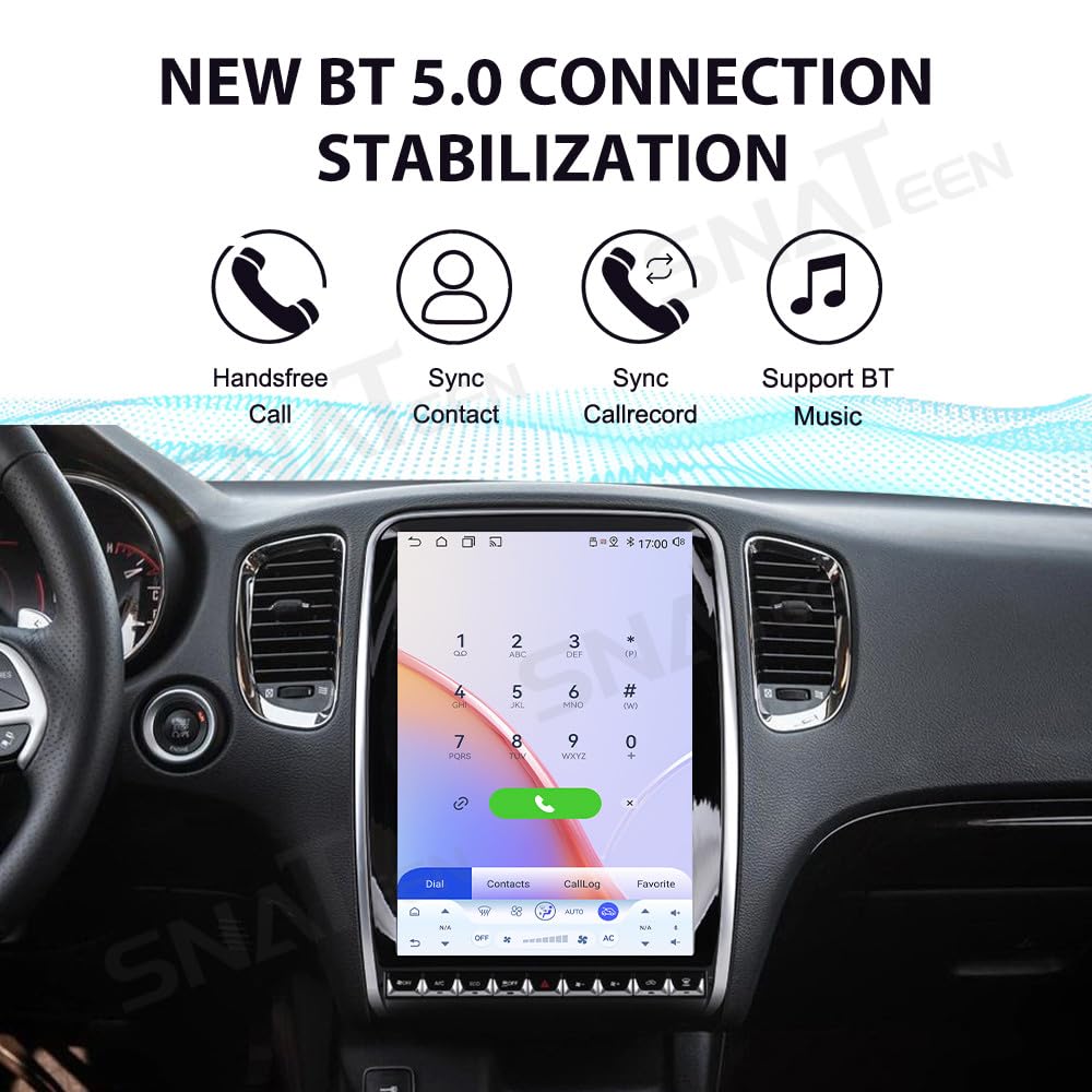 14.5 Inch Vertical Tesla Style Android 15 Car Stereo, GPS Navigation Multimedia Player Auto Radio Head Unit Replacement for Dodge Durango 2014 2015 2016 2017 2018 2019 2020 (8+256GB)