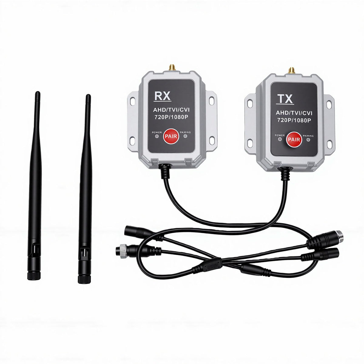 Wireless Backup Camera Video Transmitter and Receiver, 2.4G Wireless Video Transmitter Receiver, Backup Camera 200 300m Range AHD TVI CVI 1080P 720P with Transmission