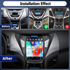 Car Stereo Radio Compatible for Hyundai Elantra 2011-2013 with Carplay Android Auto GPS Navigation 9.7in Touchscreen Car Radio Player with Bluetooth WiFi FM/RDS SWC Mirror Link + Backup Camera