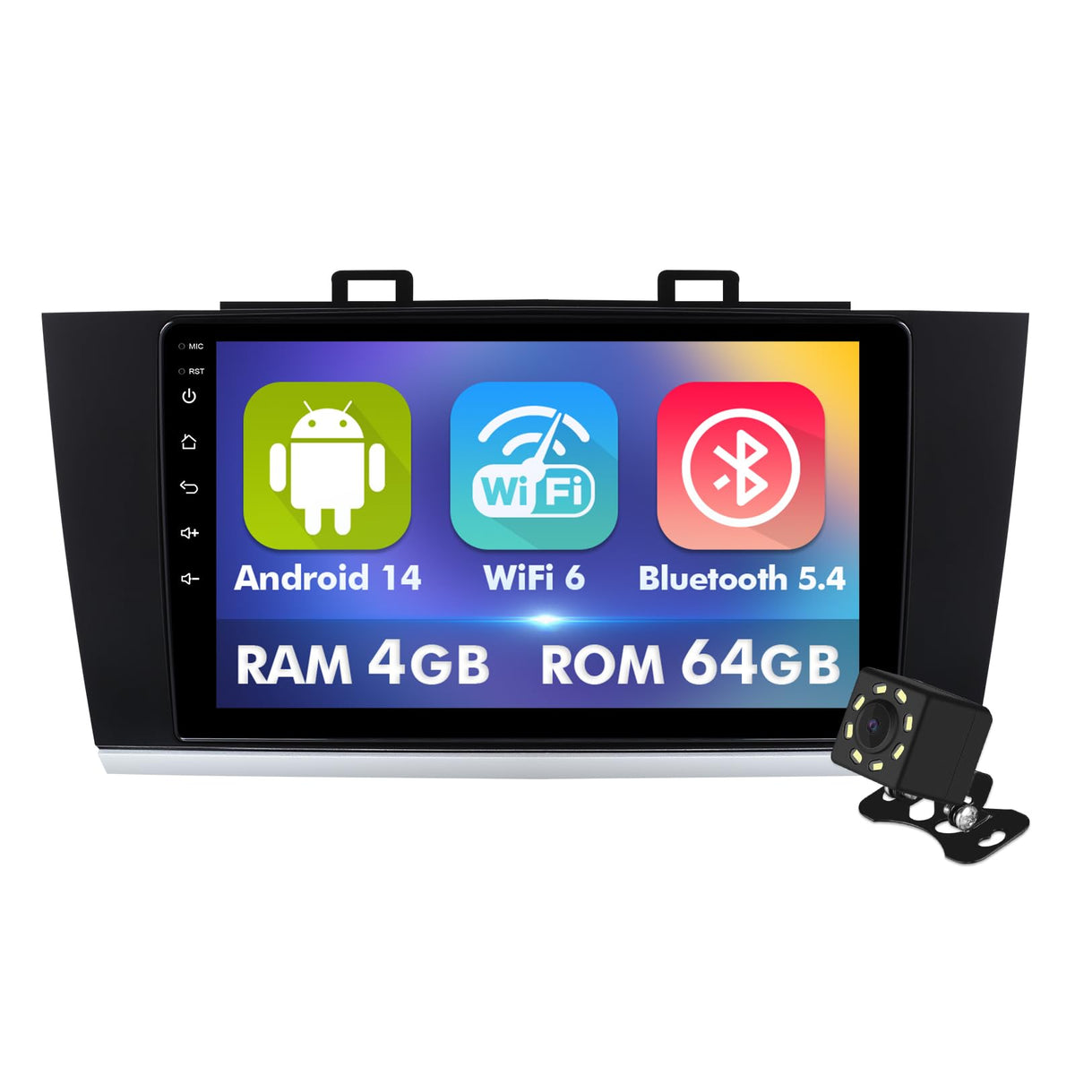 4+64GB 9 Inch Touchscreen Android 14 Car Radio Stereo for Subaru Outback Legacy 2015-2018 with CarPlay/Android Auto Car Radio, Support WiFi 6, Bluetooth,5.4, Backup Camera, SWC