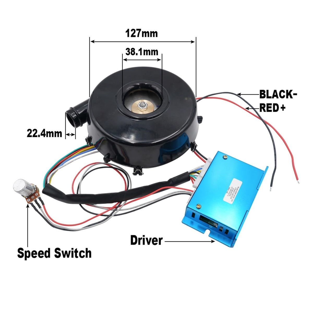 Centrifugal Blower 13075 DC12/24V Centrifugal Brushless DC Blower,Centrifugal Fan,Smashing Vibration Vest,Bed,Smoking Equipment Blower. Low Vibration and High Safety (Color : 24V Blower)
