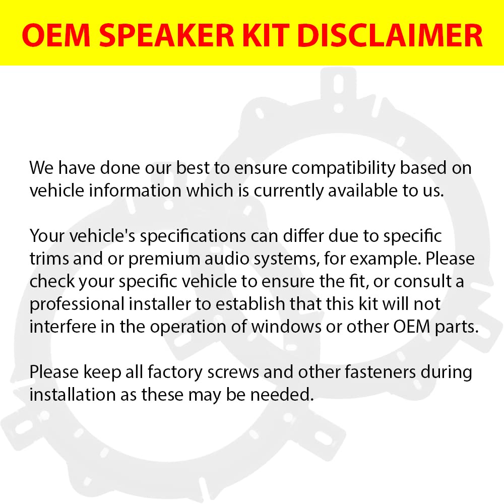 KICKER Front and Rear Door 6.5 Speakers Kit for Hyundai Santa Cruz 2022 Upgrade Kit - 2 Pairs of DS Series 6 1/2 Inch Coaxial Speakers with Adapters and Harnesses - DSC650, 43DSC6504