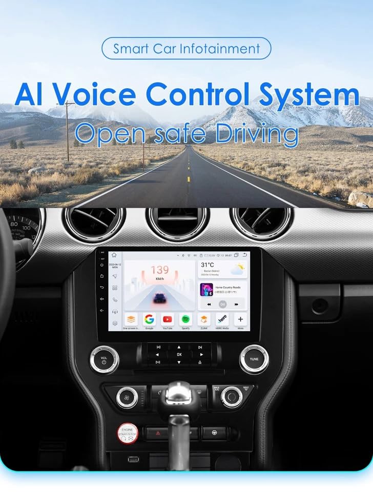 Android Car Stereo Radio for Ford Mustang 2015 2016 2017 2018 2019 2020 2021 GPS Head Unit 2+32G for CarPlay Wireless Android Auto Car Screen w/Bluetooth WiFi FM/RDS DSP SWC Bckup Camera 9in