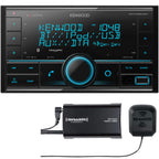 KENWOOD DPX395MBT Double DIN in-Dash Digital Media Receiver with Bluetooth (Does not Play CDs), Mechless Car Stereo Receiver, Amazon Alexa Ready - Black, Plus SXV300V1 SiriusXM Tuner